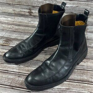 Gianni Versace Ankle Leather Boots sz EU 44 US 11 color black Vintage made Italy